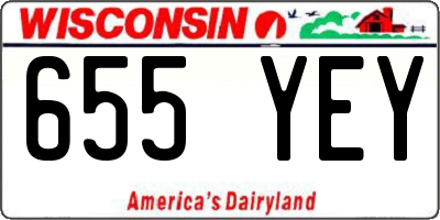 WI license plate 655YEY