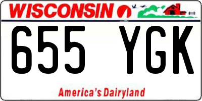 WI license plate 655YGK