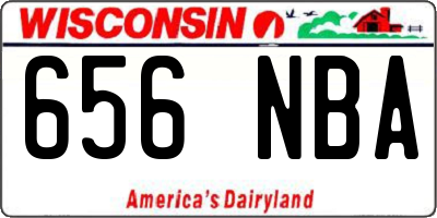 WI license plate 656NBA