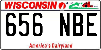 WI license plate 656NBE