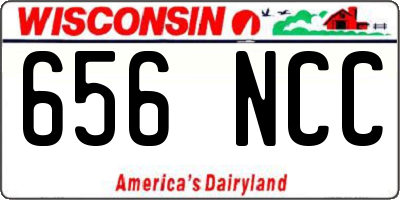 WI license plate 656NCC