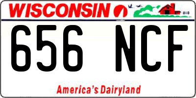 WI license plate 656NCF