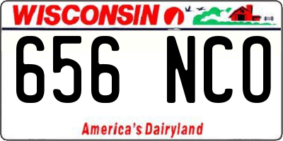 WI license plate 656NCO