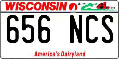 WI license plate 656NCS