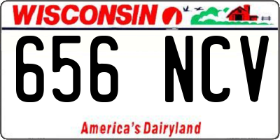 WI license plate 656NCV
