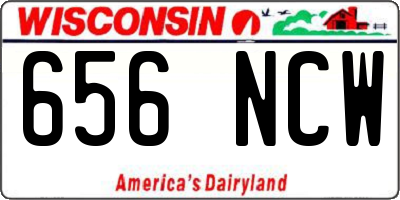 WI license plate 656NCW