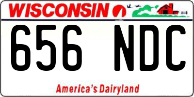 WI license plate 656NDC