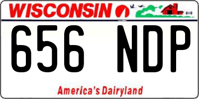 WI license plate 656NDP