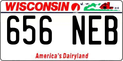 WI license plate 656NEB
