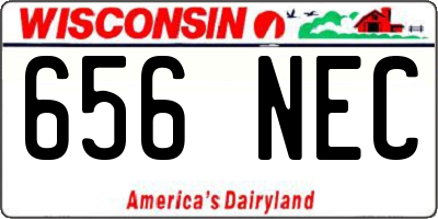 WI license plate 656NEC