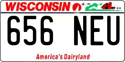 WI license plate 656NEU