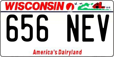 WI license plate 656NEV