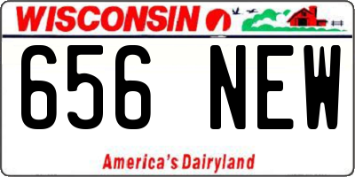 WI license plate 656NEW