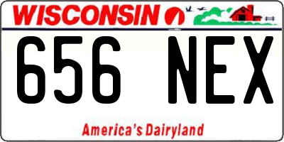 WI license plate 656NEX