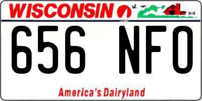 WI license plate 656NFO