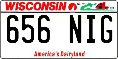 WI license plate 656NIG