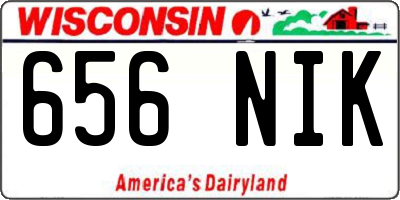 WI license plate 656NIK