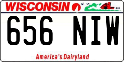 WI license plate 656NIW