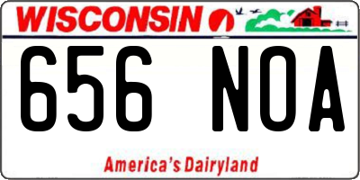 WI license plate 656NOA