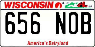 WI license plate 656NOB
