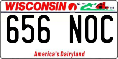 WI license plate 656NOC