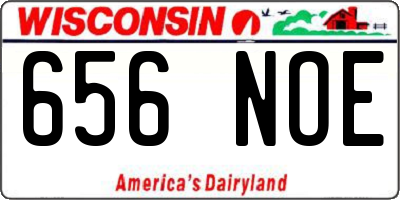WI license plate 656NOE