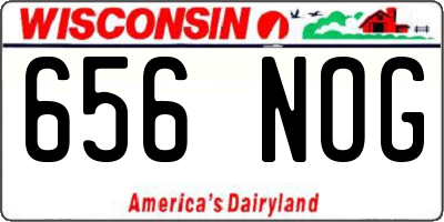 WI license plate 656NOG