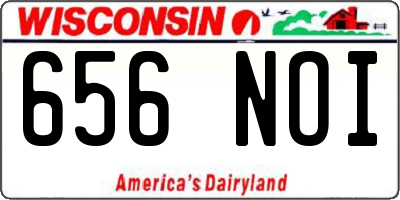 WI license plate 656NOI
