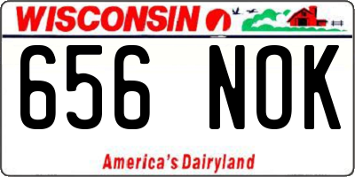 WI license plate 656NOK
