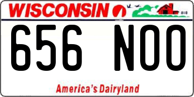 WI license plate 656NOO