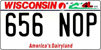 WI license plate 656NOP