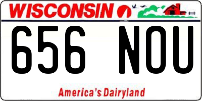 WI license plate 656NOU
