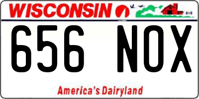 WI license plate 656NOX