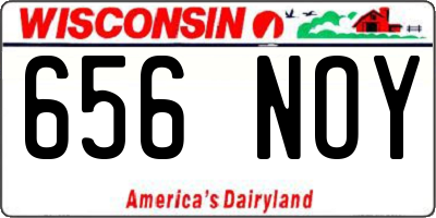 WI license plate 656NOY
