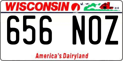 WI license plate 656NOZ