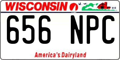 WI license plate 656NPC