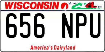 WI license plate 656NPU