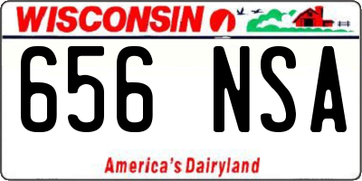 WI license plate 656NSA