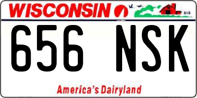 WI license plate 656NSK