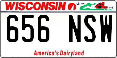 WI license plate 656NSW