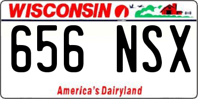 WI license plate 656NSX