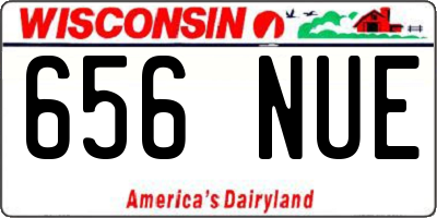 WI license plate 656NUE