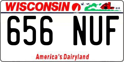 WI license plate 656NUF