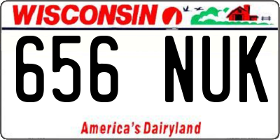 WI license plate 656NUK