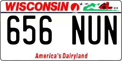 WI license plate 656NUN