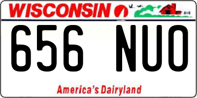 WI license plate 656NUO