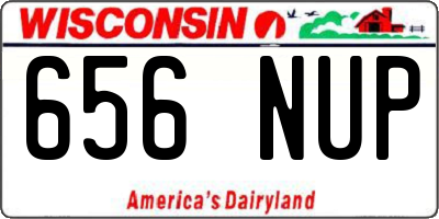 WI license plate 656NUP
