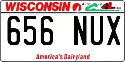WI license plate 656NUX