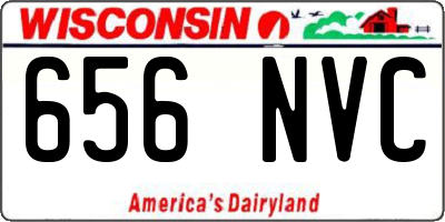 WI license plate 656NVC