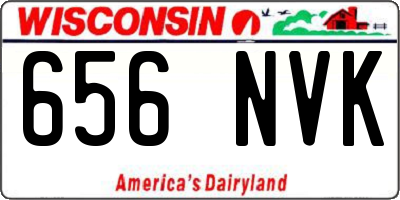 WI license plate 656NVK